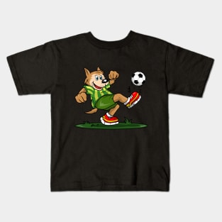 Dog as a footballer Kids T-Shirt